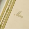 Green beaded ribbon menu